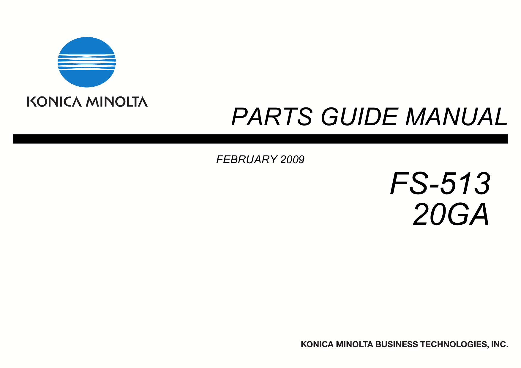 Konica-Minolta Options FS-513 20GA Parts Manual-1